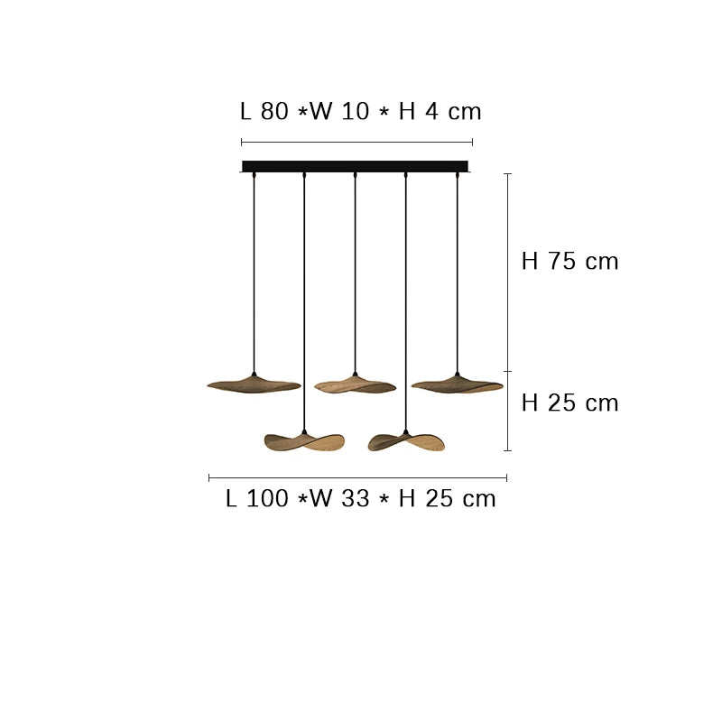 Designer Wooden Shade Chandelier