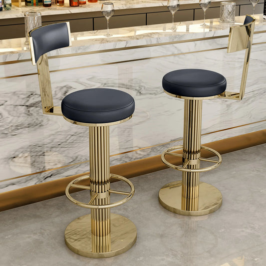 Gold Bar Stools Casablanca Black Seat