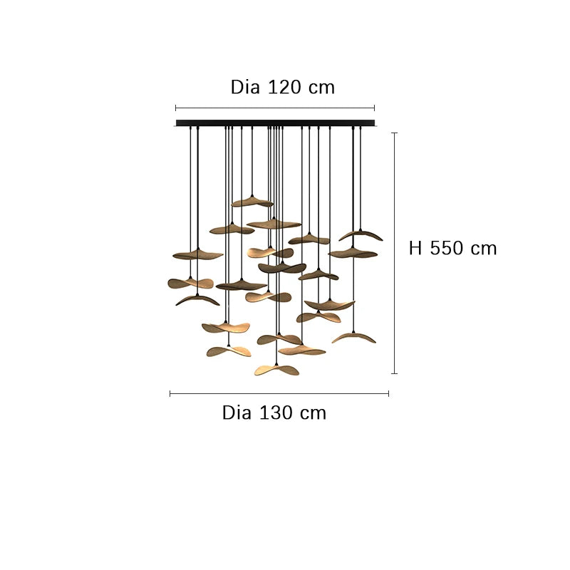 Designer Wooden Shade Chandelier