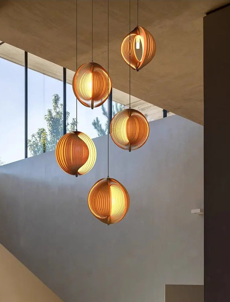 Wood Veneer Chandelier