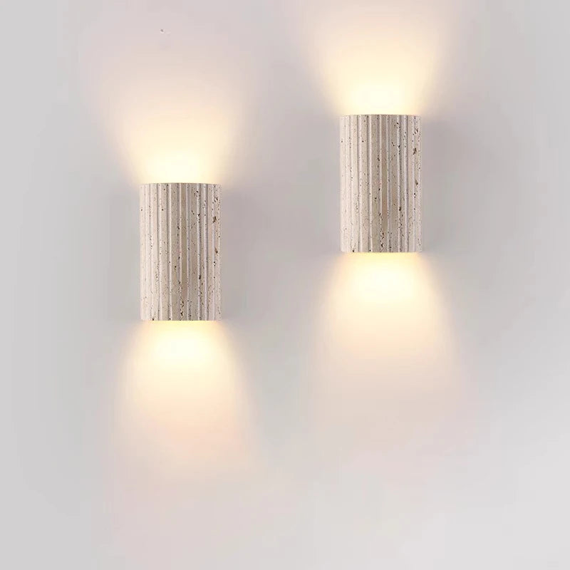 Natural Travertine Stone Wall Lamp Art Deco