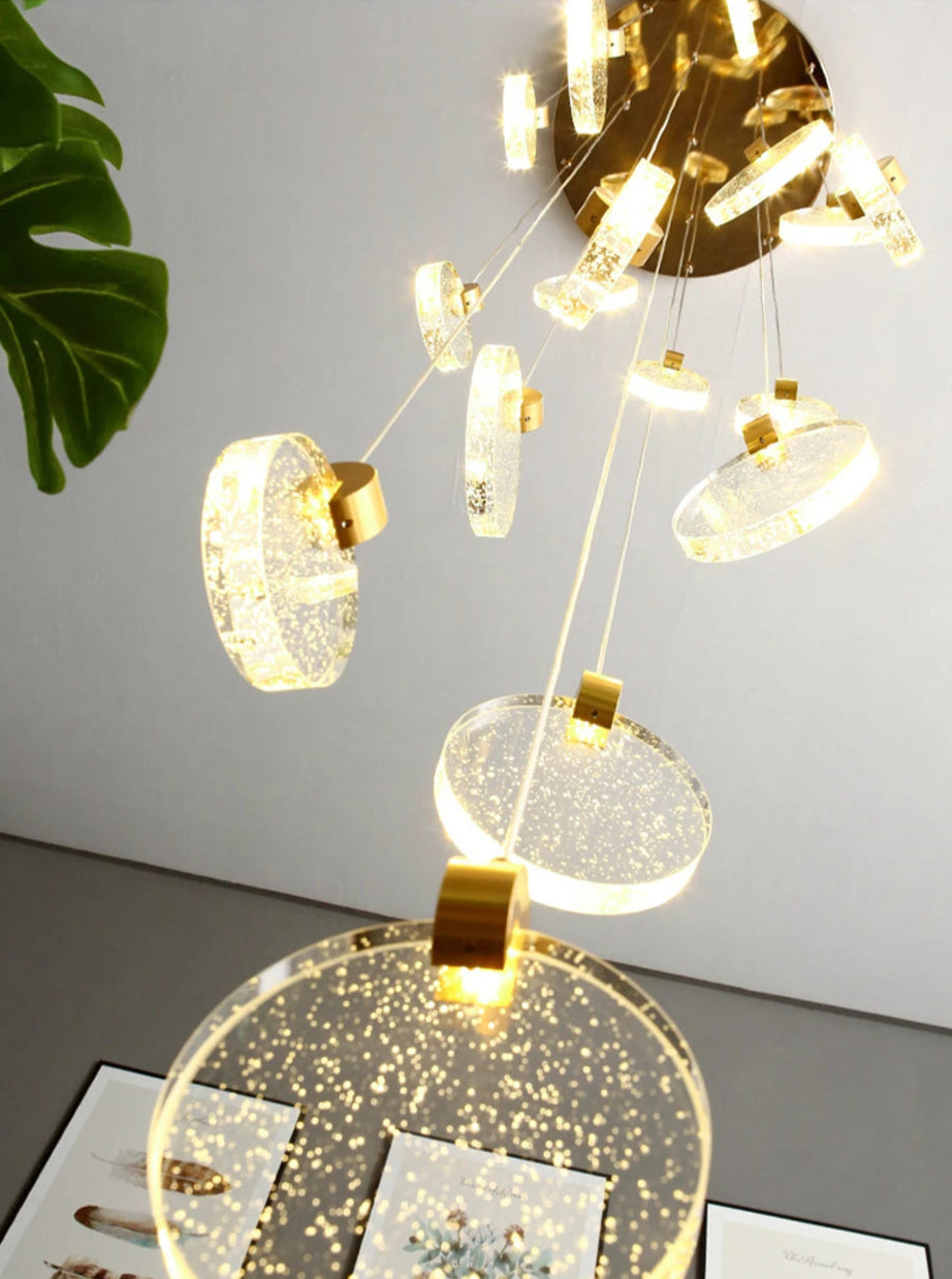 Starry Sky Crystal LED Staircase Chandeliers