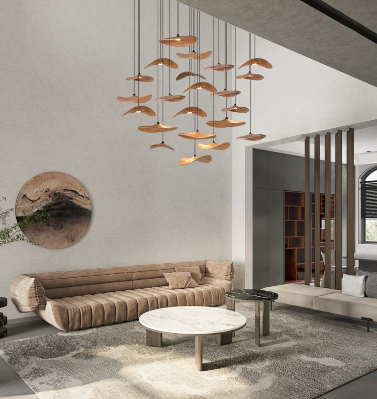 Designer Wooden Shade Chandelier
