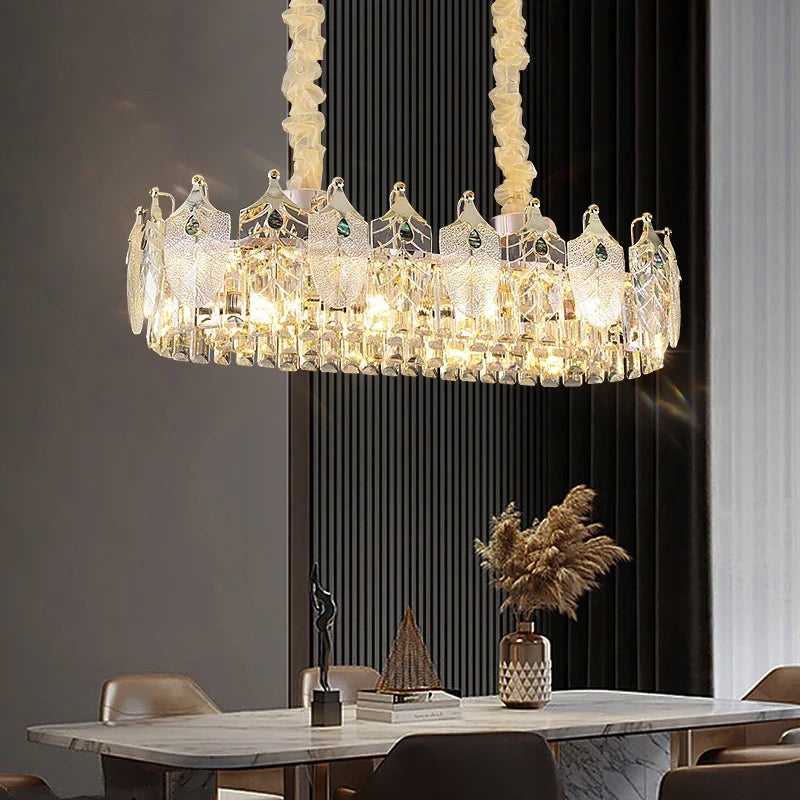 Royal Gold Luxury Led Crystal Chandelier