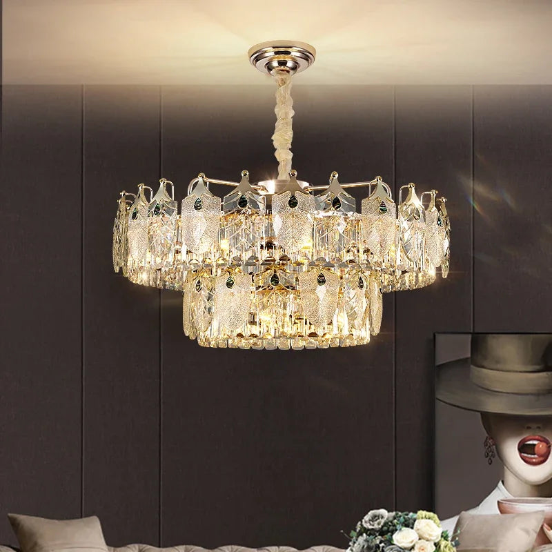 Royal Gold Luxury Led Crystal Chandelier