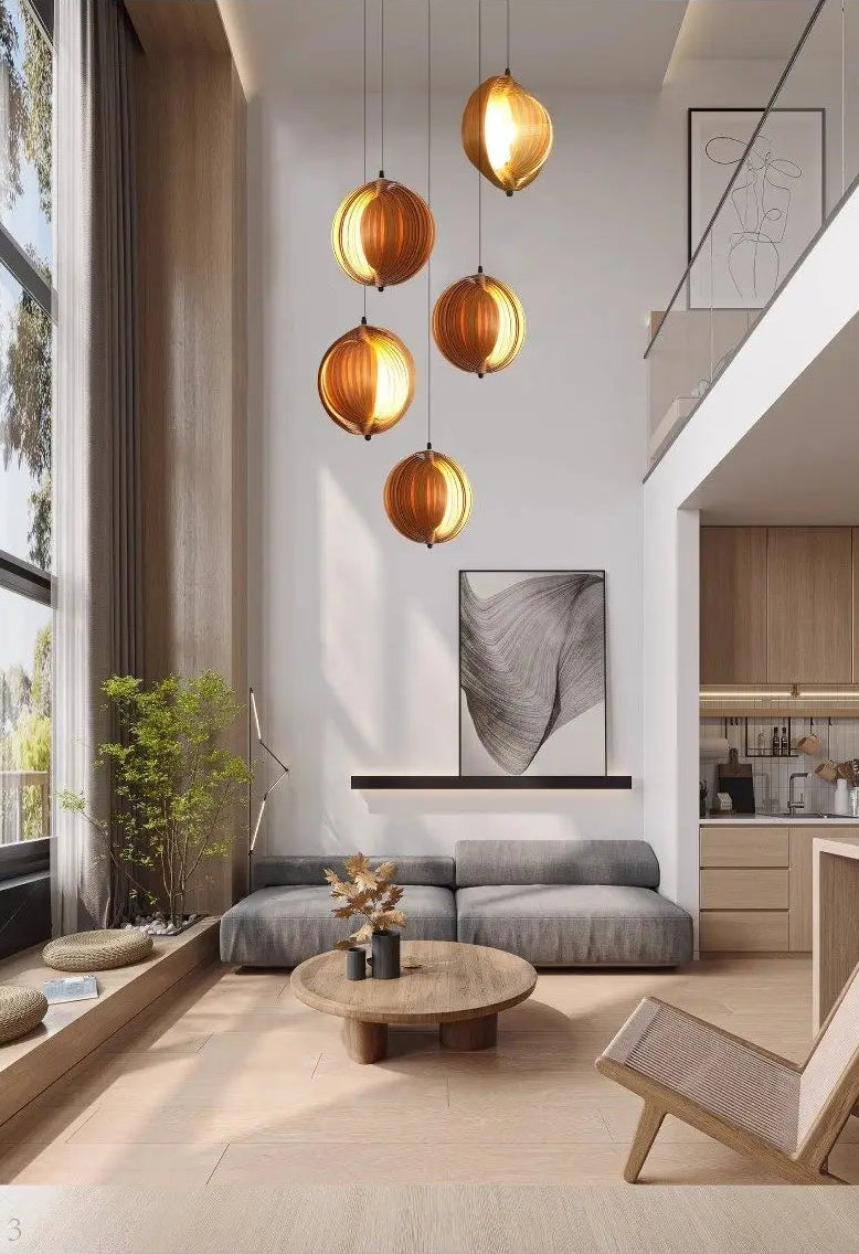 Wood Veneer Chandelier