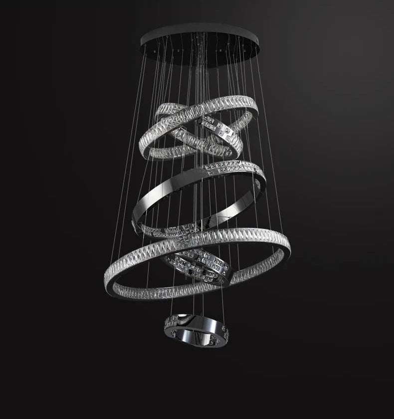 Luxury Crystal LED Ring Chandelier