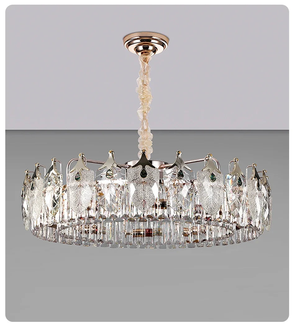 Royal Gold Luxury Led Crystal Chandelier