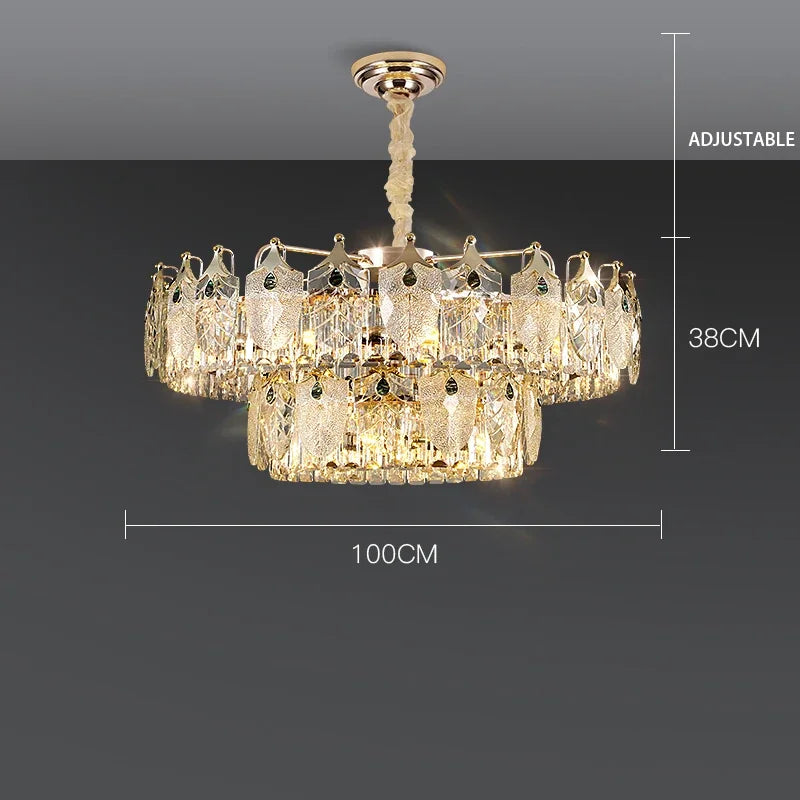 Royal Gold Luxury Led Crystal Chandelier