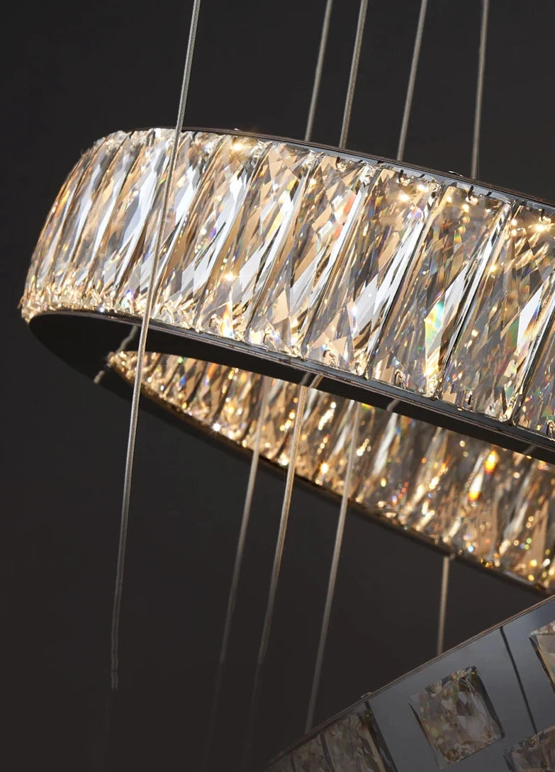 Luxury Crystal LED Ring Chandelier