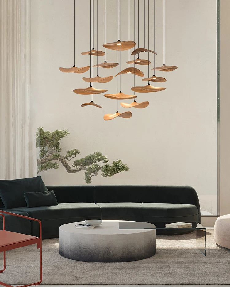 Designer Wooden Shade Chandelier