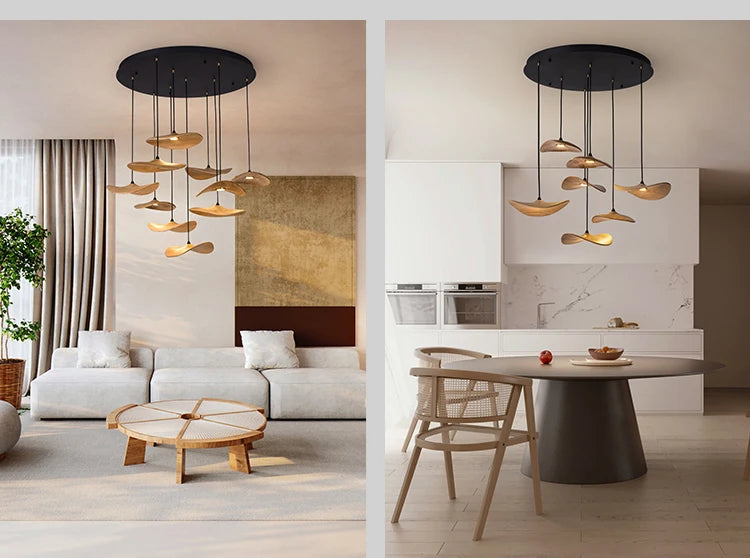 Designer Wooden Shade Chandelier