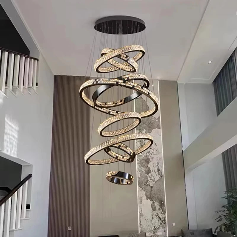 Luxury Crystal LED Ring Chandelier