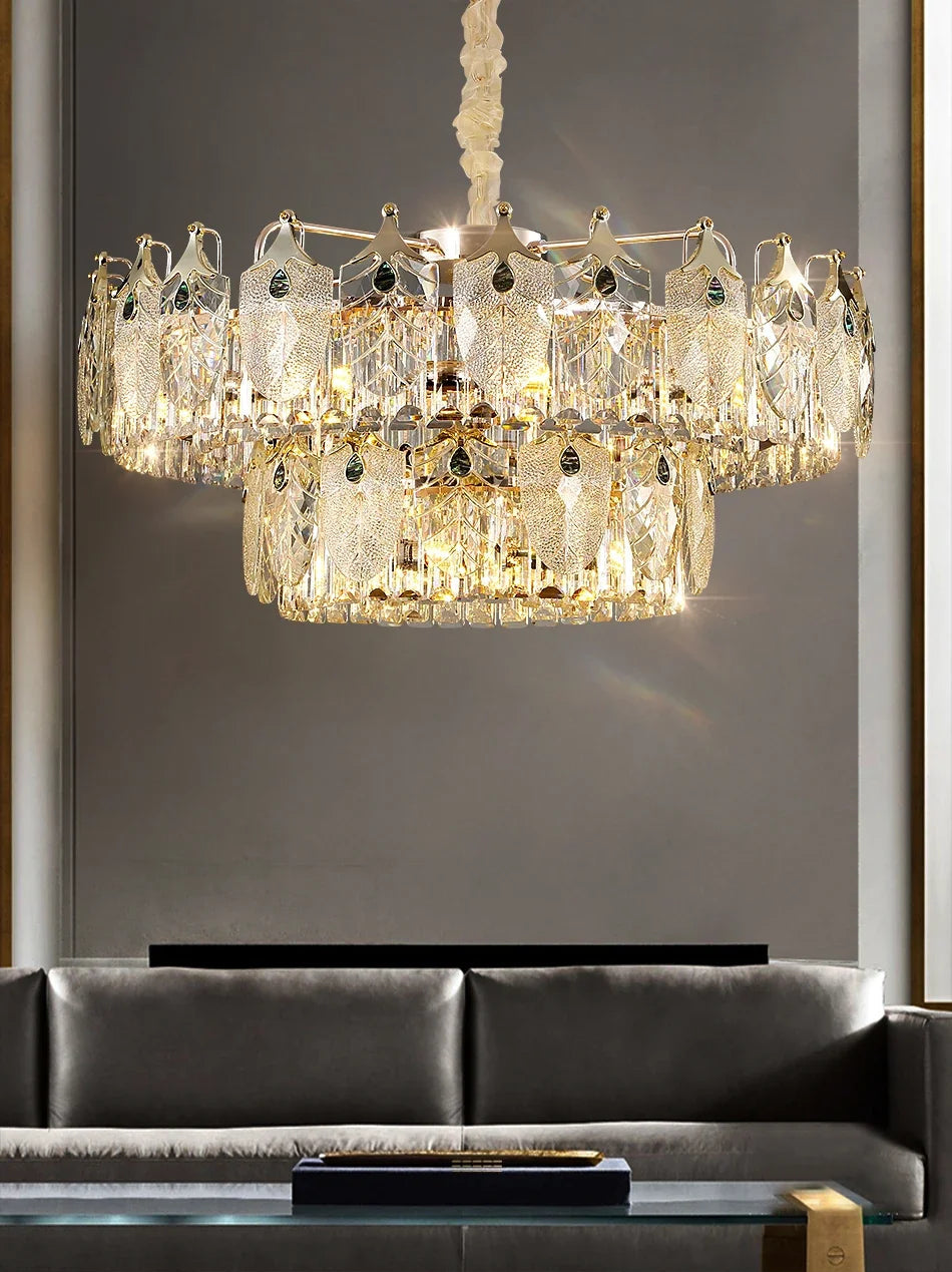 Royal Gold Luxury Led Crystal Chandelier