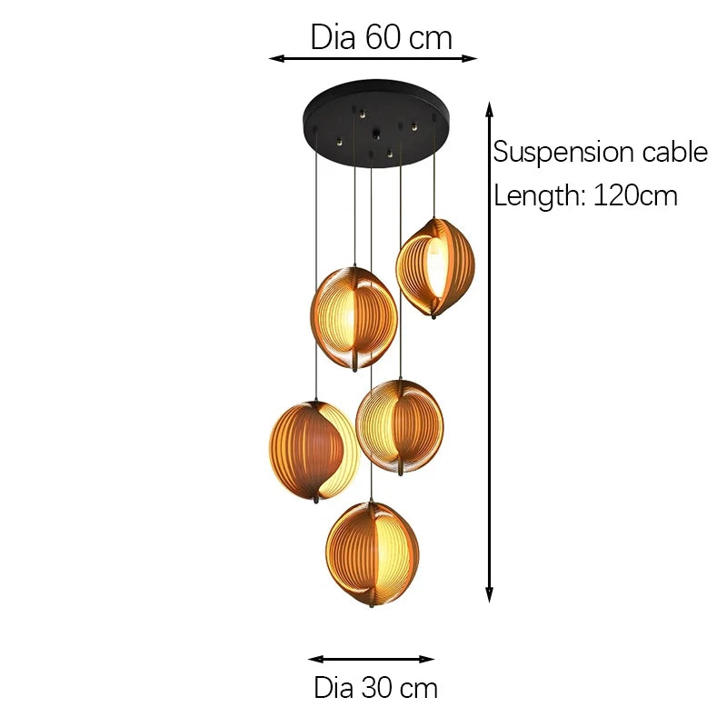 Wood Veneer Chandelier