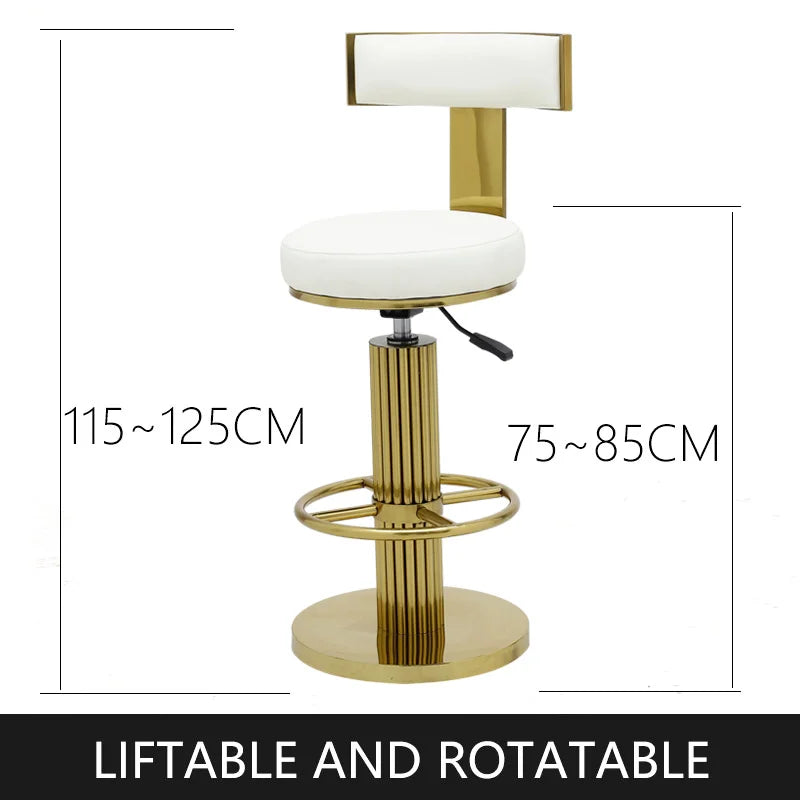 Gold Bar Stools Casablanca White Seat