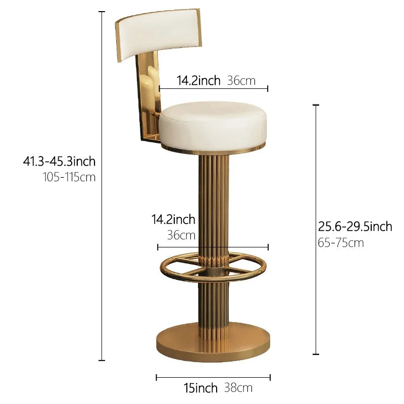 Gold Bar Stools Casablanca White Seat