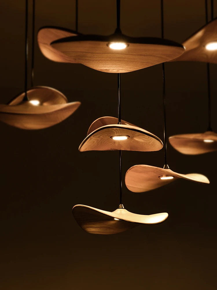 Designer Wooden Shade Chandelier