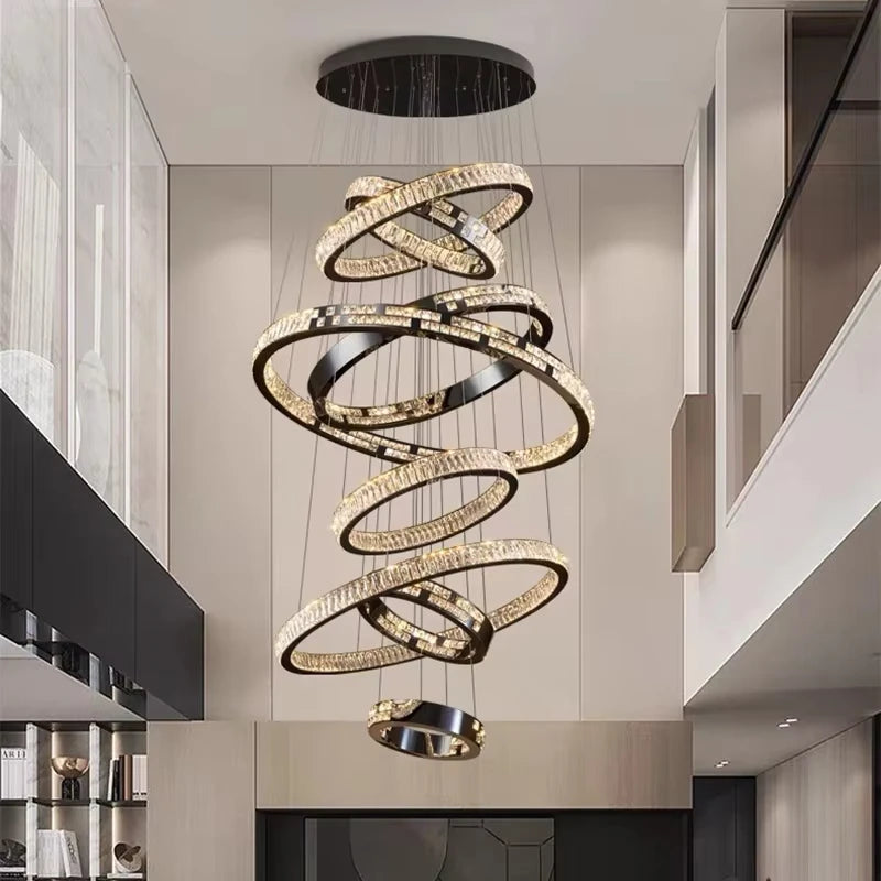 Luxury Crystal LED Ring Chandelier