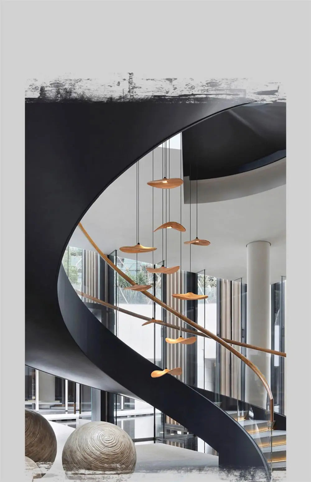 Designer Wooden Shade Chandelier