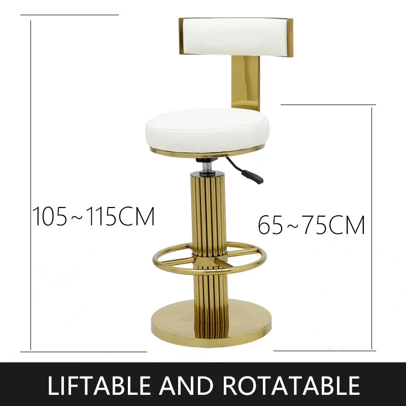 Gold Bar Stools Casablanca White Seat