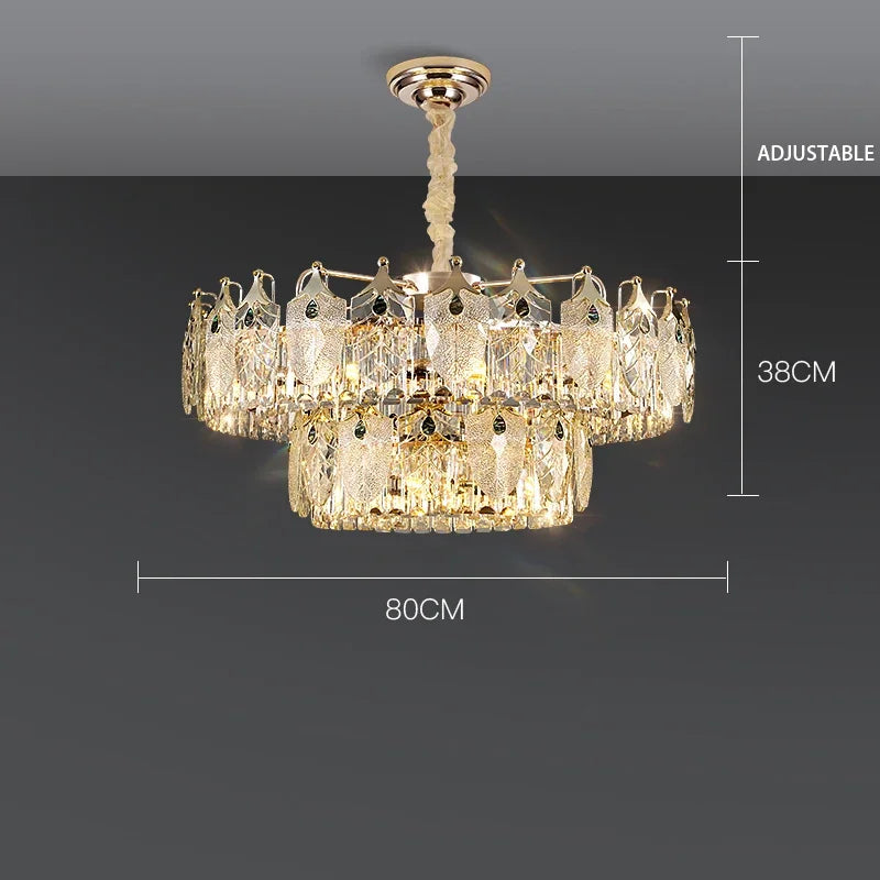 Royal Gold Luxury Led Crystal Chandelier