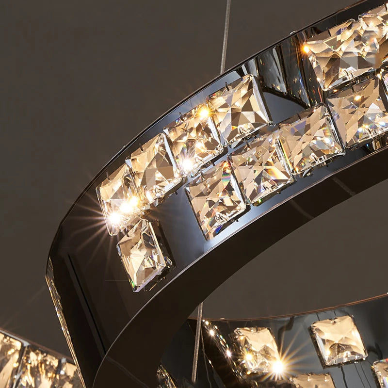 Luxury Crystal LED Ring Chandelier