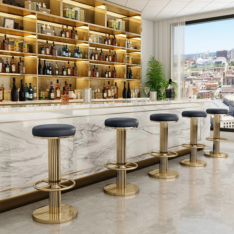 Gold Bar Stools Casablanca Black Seat