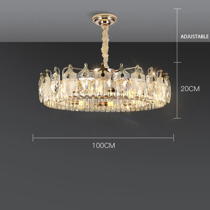 Royal Gold Luxury Led Crystal Chandelier