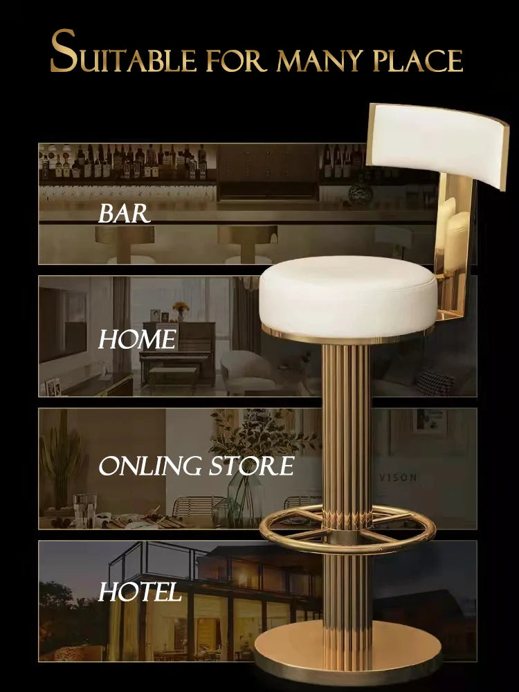 Gold Bar Stools Casablanca White Seat