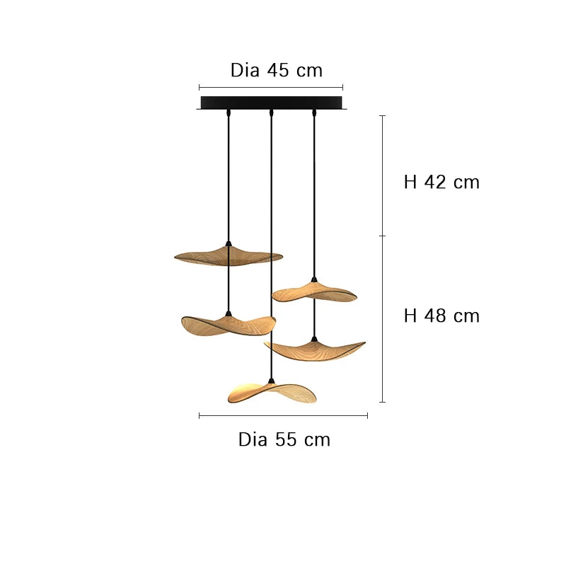 Designer Wooden Shade Chandelier