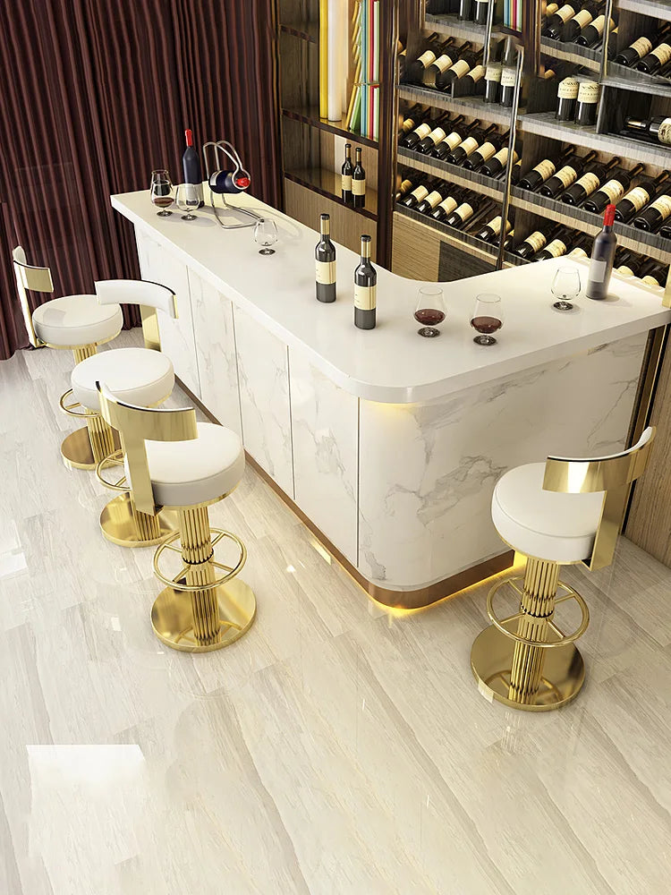 Gold Bar Stools Casablanca White Seat