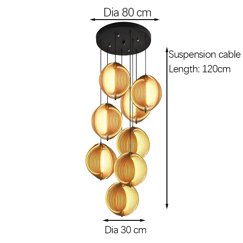 Wood Veneer Chandelier