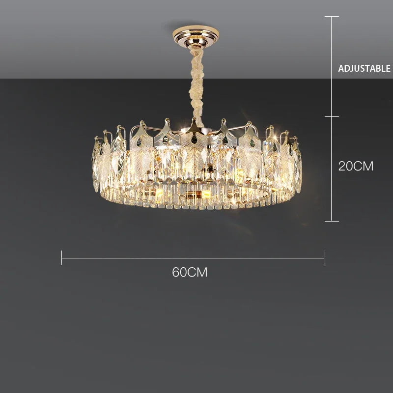 Royal Gold Luxury Led Crystal Chandelier