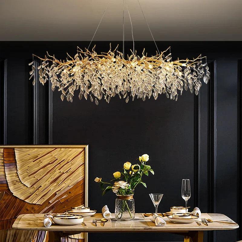 Crystal Chandelier with Branched Roots