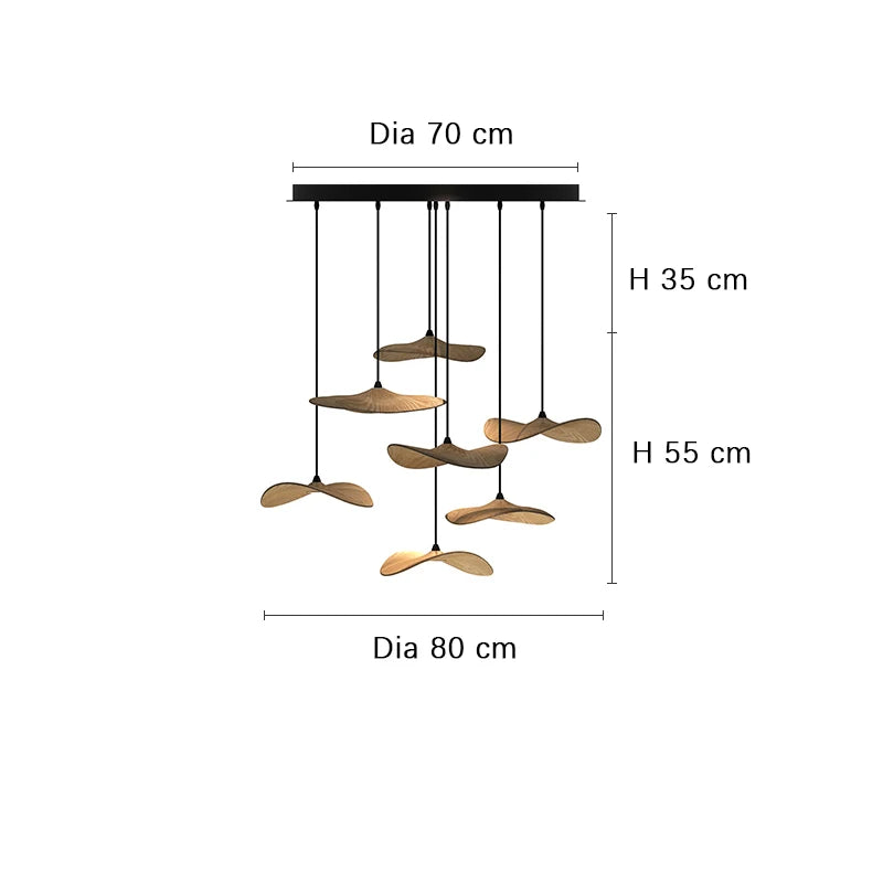 Designer Wooden Shade Chandelier