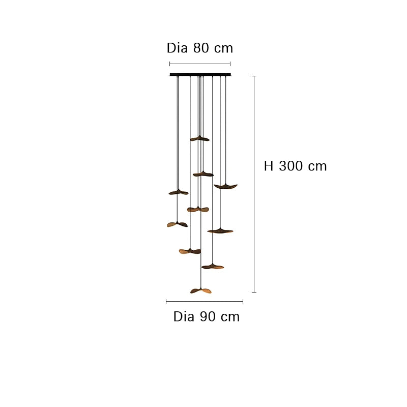 Designer Wooden Shade Chandelier