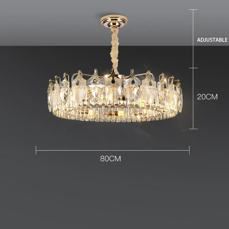 Royal Gold Luxury Led Crystal Chandelier