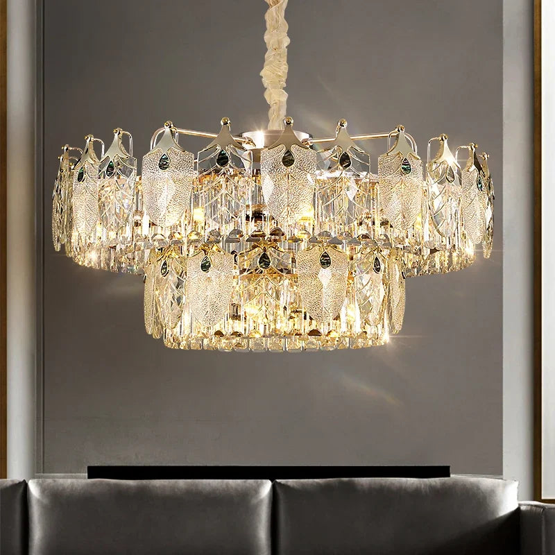 Royal Gold Luxury Led Crystal Chandelier