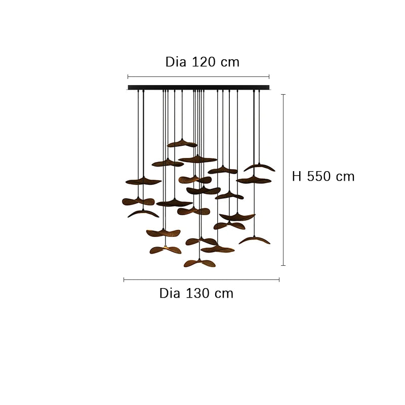 Designer Wooden Shade Chandelier