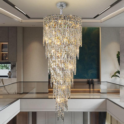 Adena Led Crystal Round Stair Chandelier - Creating Coziness