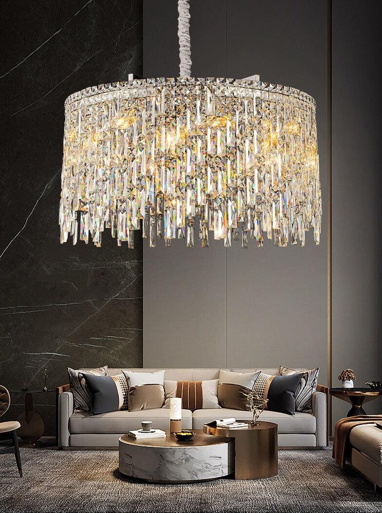 Adena Led Round Crystal Chandelier - Creating Coziness