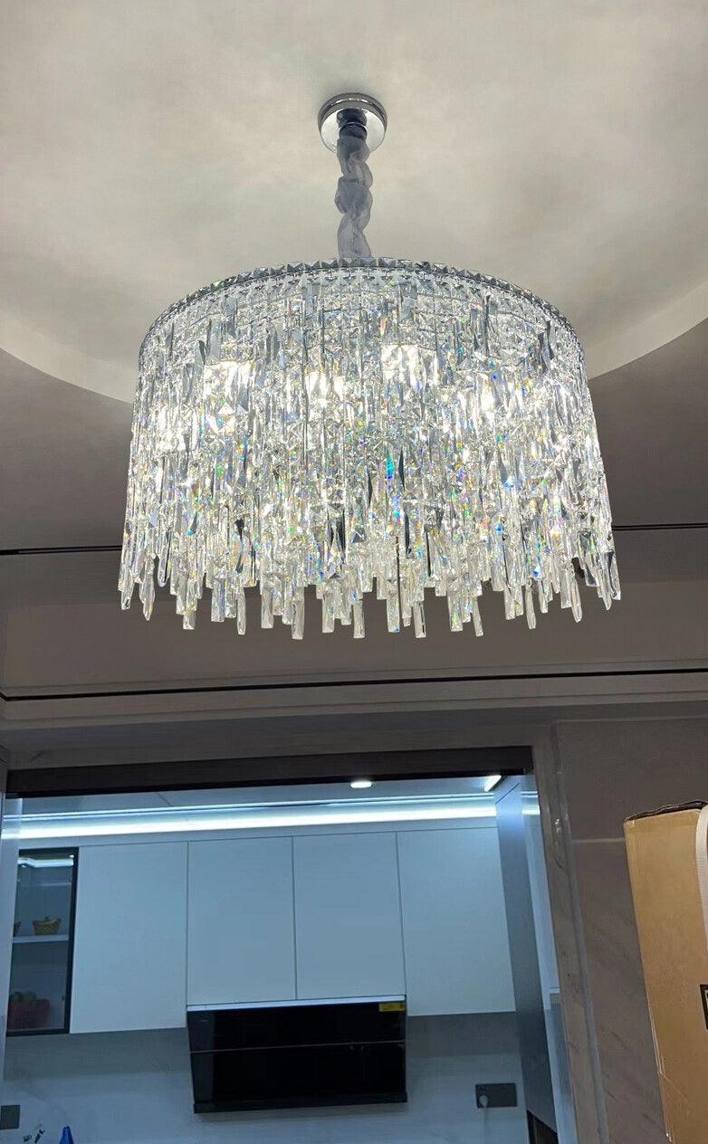 Adena Led Round Crystal Chandelier - Creating Coziness