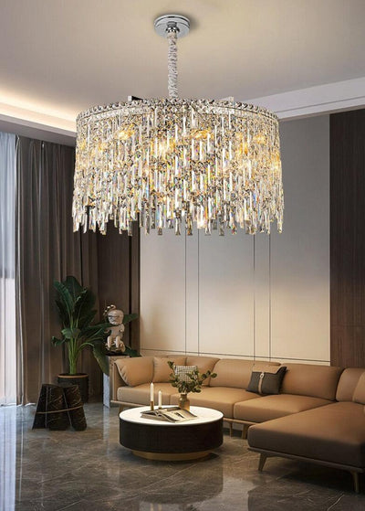 Adena Led Round Crystal Chandelier - Creating Coziness