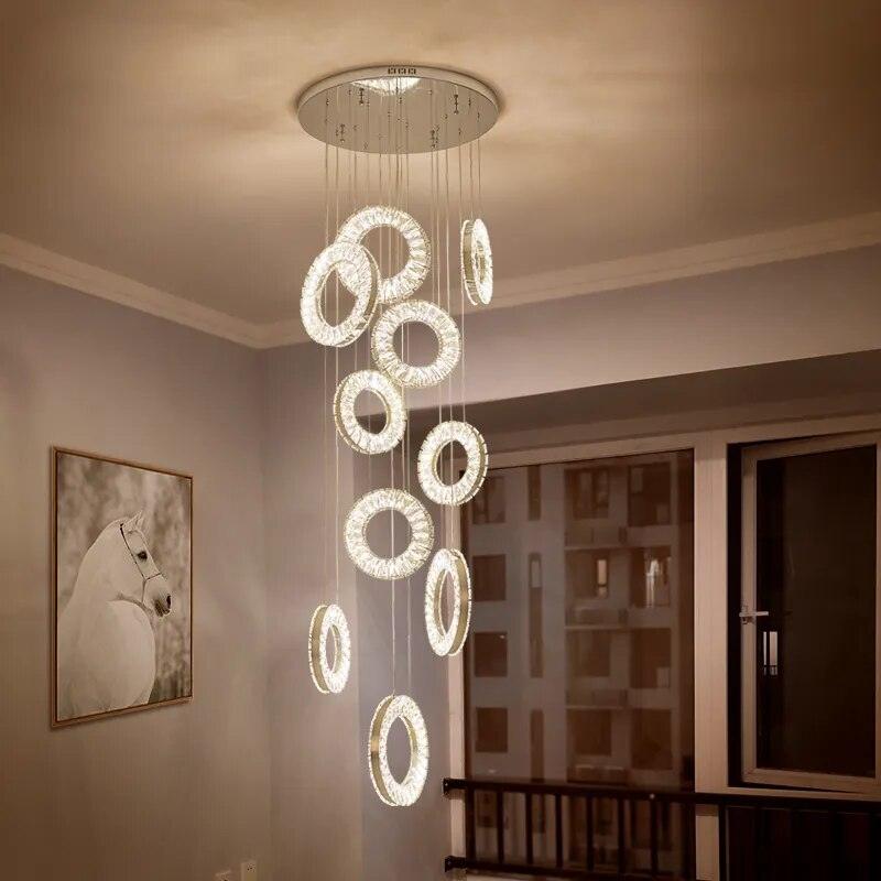 Alice - Chandelier with crystal rings - Creating Coziness