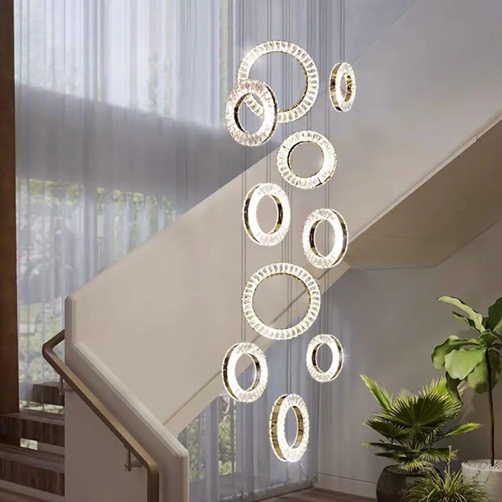 Alice - Chandelier with crystal rings - Creating Coziness