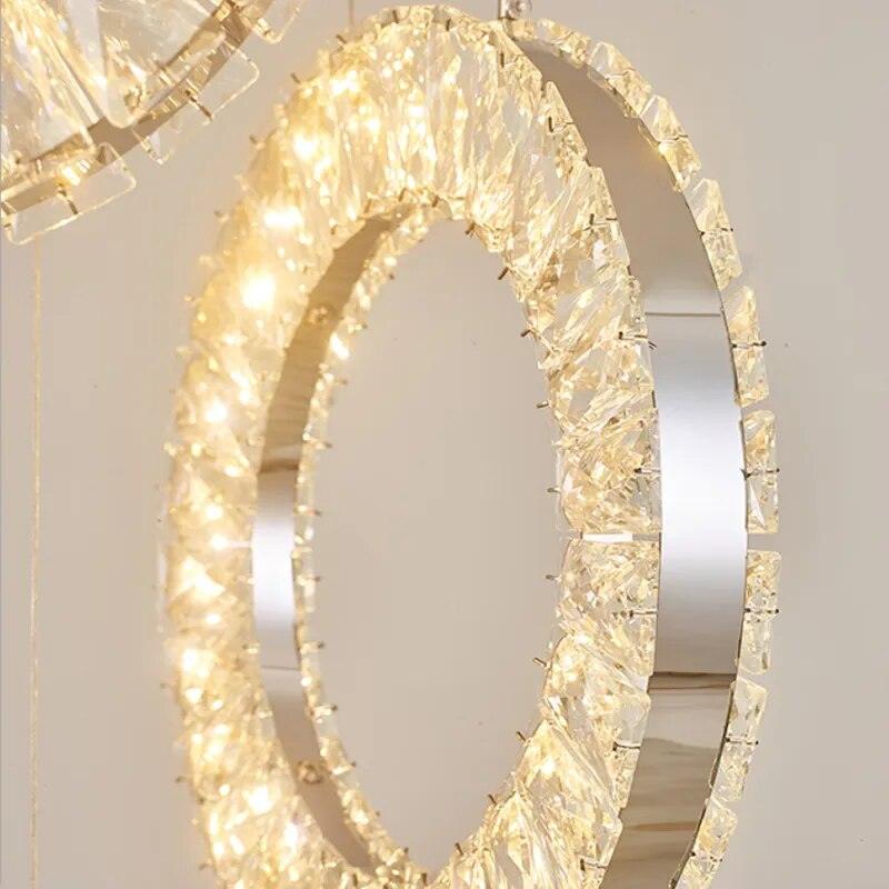 Alice - Chandelier with crystal rings - Creating Coziness