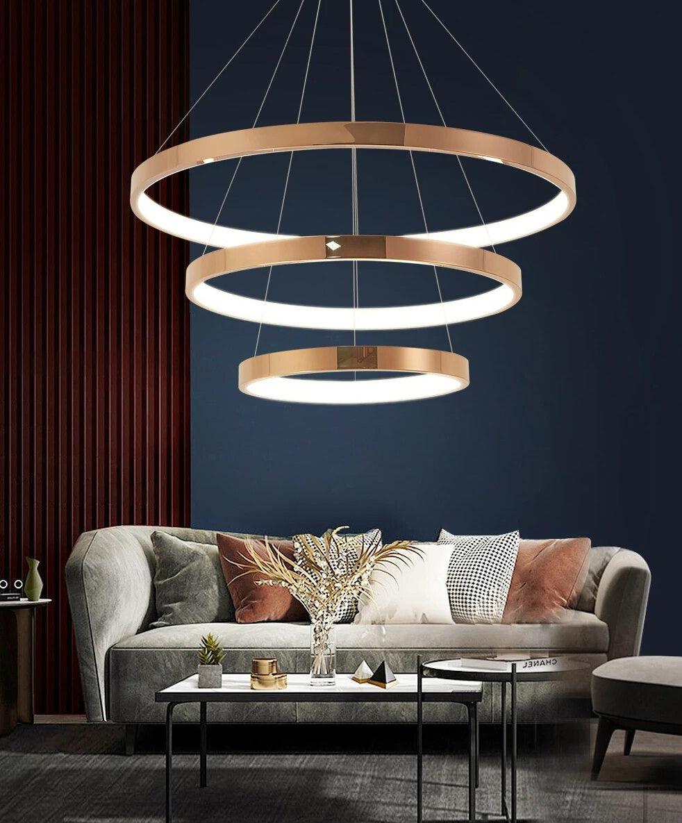 Ameli chandelier with LED rings - Creating Coziness