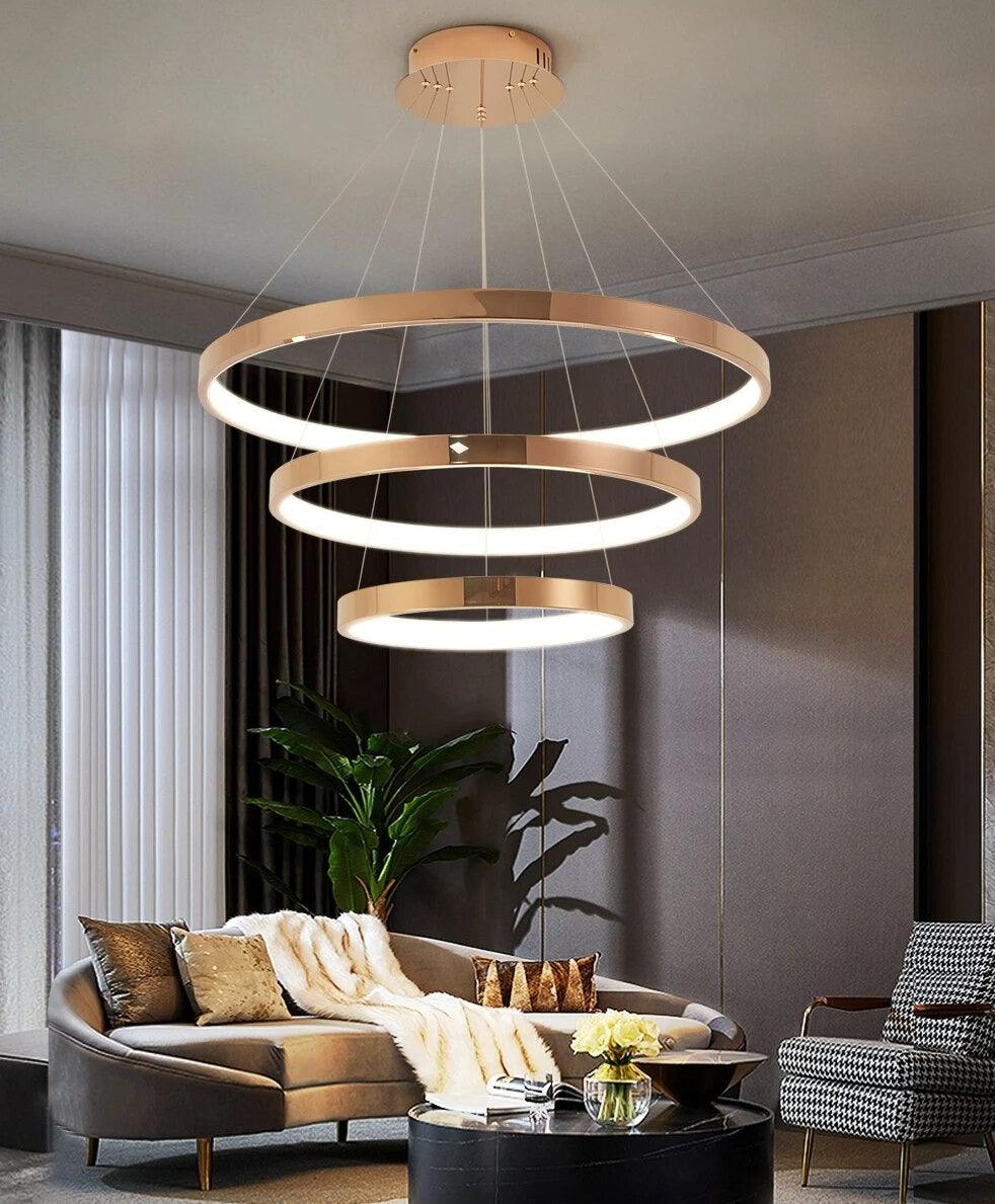 Ameli chandelier with LED rings - Creating Coziness