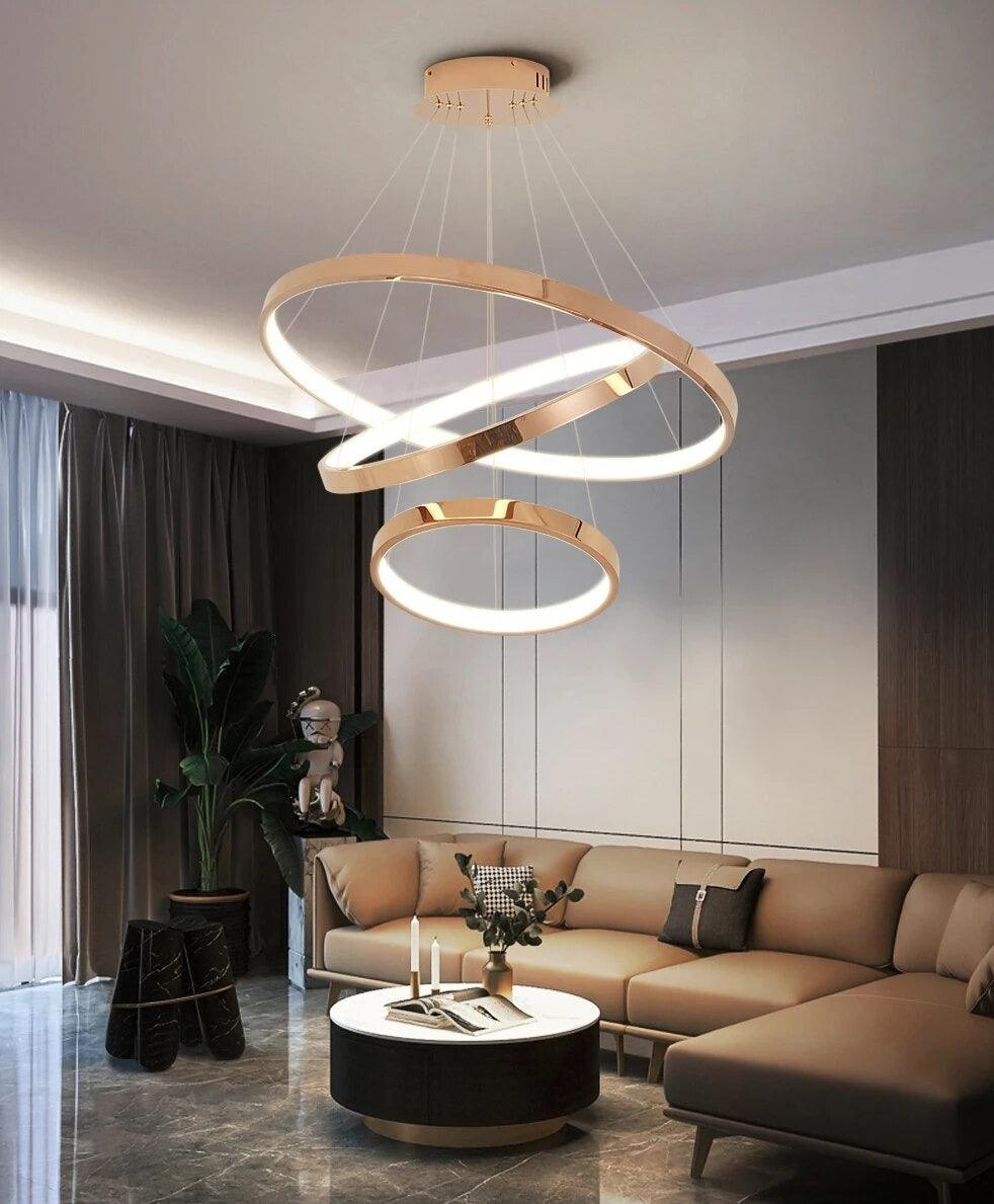 Ameli chandelier with LED rings - Creating Coziness